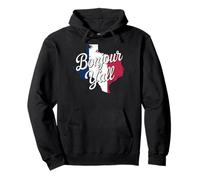 Bonjour Y’all Funny French Texan Design Pullover Hoodie