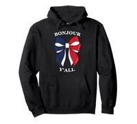 Bonjour Y'all French Flag Bow Coquette Aesthetic Pullover Hoodie