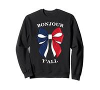Bonjour Y'all French Flag Bow Coquette Aesthetic Sweatshirt