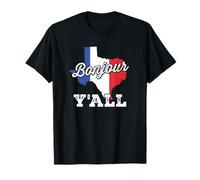 Bonjour Y'all Funny Texas French Flag T-Shirt