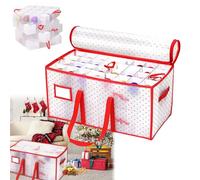 BONJUME Christmas Balls Storage, Christmas Decoration Container Christmas Tree Balls Storage Storage Boxes With Adjustable Paper Dividers For 128 Christmas Decorations Or Decorations Christmas Balls