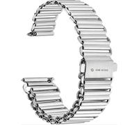 Bonklip Style Adjustable Stainless Steel Bracelet Watch Strap with Flexible Braided Mesh One More Strap 18 mm 20 mm with Quick Release Universal for Men and Women, 18mm, 304L stainless steel, No
