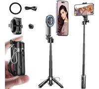 Bonkyo 3-in-1 Magnetic Selfie Stick with Wireless Remote, Extendable & Foldable Phone Stand Holder for iPhone/Android, Portable Travel Tripod for Vlogging, Live Streaming & Group Photos