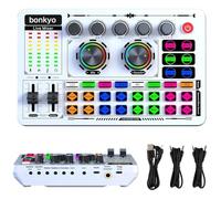 Bonkyo F999 White Audio Mixer (3-Channel, TRS, XLR, 3.5mm, 6.35mm, USB Powered)