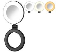 Bonkyo Selfie Clip-On Ring Light for Laptop, Phone, Tablet, 3000mAh Camera Light with 3 Color Temperatures & 10 Levels of Brightness, Portable Phone Light for Streaming, Vlogging, Podcasting