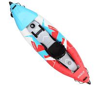 BONKZEBU 1 Person V Shape Head Inflatable Fishing Kayak Air Rowing Boat with Back Support for Drifting