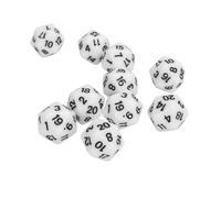 BONKZEBU 10PCS Polyhedral Dice Set, 20 Sided Dice Made of High Strength Plastic Wear Proof Sturdy Durable, with Clear Large Numbers for Table Games Role Playing Math Educational (White)