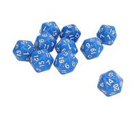 BONKZEBU 10PCS Polyhedral Dice Set, 20 Sided Dice Made of High Strength Plastic Wear Proof Sturdy Durable, with Clear Large Numbers for Table Games Role Playing Math Educational (Blue)