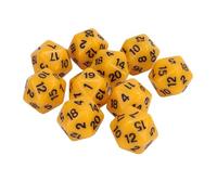 BONKZEBU 10PCS Polyhedral Dice Set, 20 Sided Dice Made of High Strength Plastic Wear Proof Sturdy Durable, with Clear Large Numbers for Table Games Role Playing Math Educational (Yellow)