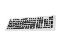 BONKZEBU 110Pcs Two Colors Injection OEM Height Keycaps Easy to Replace for Most Keyboards Good Typing Feel (Black Panel White Letters)
