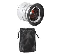 BONKZEBU 12mm F2.0 Large Aperture Manual Focus Prime Fixed Lens, Manual Focus Fixed Lens with 10 Diaphragm for M4/3 Mount Cameras GF8 GF9 GH5 GH6 (Silver)
