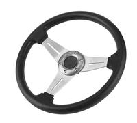 BONKZEBU 14" Racing Car Drifting Steering Wheel Replacement Universal Black Steering Wheel for Car Interior Upgrade (Silver)