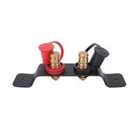 BONKZEBU 250A Battery Jump Post Relocation Kit with Bracket for Vehicle Charging, Brass Construction, UL94-V-0 Fireproof, Red Black Cover, Extends From Battery for Car UTV ATV