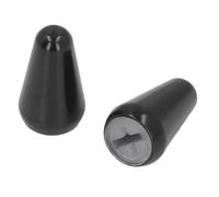 BONKZEBU 2PCS Guitar Pickup Switch Caps, 3 Way 5 Way Toggle Switch Knob Tip Replacement for ST TL Style Electric Guitars, Brass Shell Pickup Switch Tip (Black)