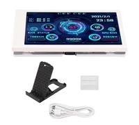BONKZEBU 3.5in Computer Temp Monitor, English Version Full View Computer Temp Monitor, PC Case Secondary Screen, for aida64 PC CPU RAM (White)