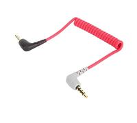 BONKZEBU 3.5mm to 3.5mm TRRS Coiled Cable Male to Male Right Angle Plug Microphone Patch Cord for Smartphones Tablets R O D E SC7 B O Y A MOVO SC7 Red 20cm Unstretched 50cm Stretched