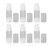BONKZEBU 30ml Refillable Press Cosmetic Bottles for On the Go - Set of 6 Transparent Vacuum Lotion Liquid Containers, Easy to Carry for Everyday Life