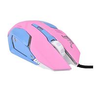 BONKZEBU 3200DPI High Sensitivity Pink Gaming Mouse Comfortable Grasping Wired Gaming Mouse for Vista Mac OS ABS Pink