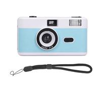 BONKZEBU 35mm Film Camera Vintage Reusable Lightweight Built in Flash 28MM F8 Lens 1120s Shutter Speed for Photography Enthusiasts Travelers Analog Hobbyists (Blue White)