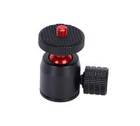 BONKZEBU 360 Degree Mini Ball Head with Hot Shoe Mount Adapter, Portable Mini Ball Head for Camera Tripod, Adjustable Angle for Fill Light, Labor-Saving Tool for Photography Beginners (red ball)