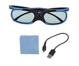 BONKZEBU 3D Glasses, Original High Transparency Lens 3D Active Glasses Eyewear Rechargeable, 1080P HD Support and 150° Wide Viewing Angle, for DLP Link Projectors