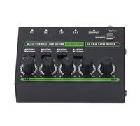 BONKZEBU 4 Channel Mixer with RGB Light Super Low Noise Sound Mixer for Lossless Sound Quality, Independent Volume Control for DJs and Musicians Iron