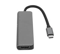 BONKZEBU 4K HD Multimedia Interface USB C Hub Adapter 5 in 1 for High Resolution Visual Effects Aluminum Alloy Shell (Grey)