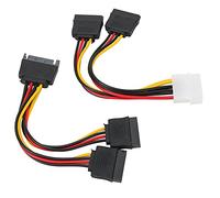 BONKZEBU 4Pin IDE Male to 2 Female Power Cord Adapter Kit for Quick Data Transmission for Tech Enthusiasts and IT Professionals