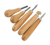 BONKZEBU 5-Piece Stone Setting Tool Set with Prong Pusher and Bezel Tools, Jewelry Setting Kit with Ergonomic Wooden Handle for Professional and Beginner Jewelers