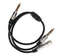 BONKZEBU 6.35mm Dual Channel Stereo Splitter Cable Professional Amplifier Mic 19.7in for Home Sound Equipment Aluminum Alloy