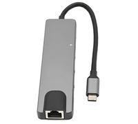 BONKZEBU 6 In 1 USB C Multiport Adapter with 100 Gigabit Ethernet for Laptop, USB C to 4K At 30HZ Hub, Aluminum Alloy, Backward Compatible