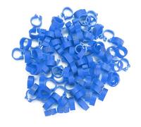 BONKZEBU 8mm Numbered Plastic Leg Rings, 100pcs Red (Dark Blue)