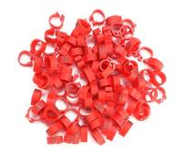 BONKZEBU 8mm Numbered Plastic Leg Rings, 100pcs Red (Red)