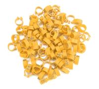BONKZEBU 8mm Numbered Plastic Leg Rings, 100pcs Red (Yellow)