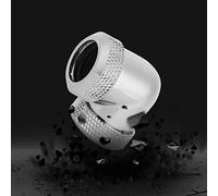 BONKZEBU 90 Degree Elbow Dual Hard Pipe Tube Connector Plated Brass Fitting for Computer Water Cooling Fittings, and Stability for Water Liquid Cooling (Silver)