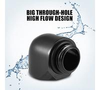 BONKZEBU 90 Degree Fitting Adapter for PC Water Cooling System, 2pcs G1/4 Thread, Brass Material, Black Color (Internal and external threads)