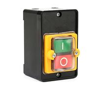 BONKZEBU AC220V/380V 10A ON/OFF Pushbutton Switch for Mechanical Equipment, Textile Machinery, Self-Locking Push Button