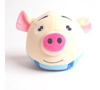 BONKZEBU Active Moving Pet Plush Toy,Soft Fabric Jumping Ball with Built in Microphone for Playing Songs, Interactive Flying Disc Toy for Dogs to Play Outdoors, Removable and (Jumping pig in blue