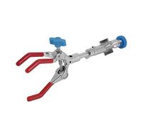 BONKZEBU Adjustable Lab Clamp, Metal Flask Holder with Plastic Covered Prongs for Test Tube Condenser, 22cm Length, Test Tube Clamp, Beaker Holder, 3 Finger