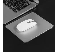 BONKZEBU Aluminum Alloy Non-slip Mouse Pad Mat Sturdy Durable Smooth Sliding Accurate Control for PC Laptop Desktop Gaming Black Silver Gold 18 * 16 Cm (Silver)