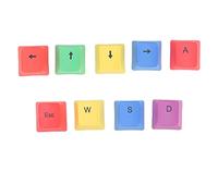 BONKZEBU Anti Fatigue 9Pcs Colorful PBT Keycaps Durable Gaming Keycaps for Long Time Typing Mechanical Keyboards