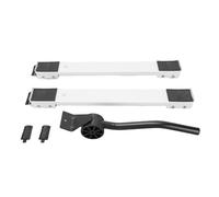BONKZEBU Appliance Rollers Adjustable Heavy Duty Mobile Washing Machine Base for Refrigerators Furniture 660lbs Capacity (White Directional Wheel + Pry Bar)