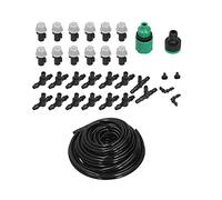 BONKZEBU Automatic Atomizing Nozzle Irrigation System Easy Assembly Punch Free Garden Irrigation Sprinkler Set for Small, Medium or Large Potted Plants, Vegetable Plots Plastic 32.8ft Hose