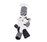 BONKZEBU B&W Stripe Plush Wind Chimes Rattle Toy Encourages Grasping Intention for Infants, 3 Months +, 1pc (Black and White Striped Calf Pendant)