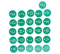 BONKZEBU Beehive Numbered Tag Durable Exquisite Round Label for Beekeeping Livestock Management 26PCS for Garden (Green Letter Sign)