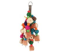 BONKZEBU Bird Chewing Toy for Parrots Colorful Beak Grinding Toy with Hook for Cockatiels and Budgies Made of Natural Logs and Corn Cobs 1 Unit