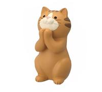 BONKZEBU Cat Phone Stand, Cat DeskBuddy, Cat Cell Phone Stand for Desk, Cat Ornament Multifunctional Phone Tablet Glasses Pen Holder Desk Decoration for Home (Clasp Hands Ocelot)