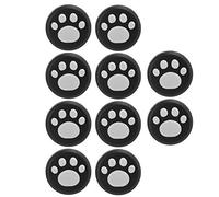 BONKZEBU Cat Silicone Thumb Grips Cover for Lite, Soft Texture Rocker Cap for Easy Control, 10 Pack Red Blue Pink Green White Claw Joystick Caps for Gamers (White Claws on Black Background)