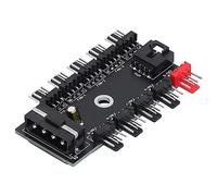 BONKZEBU Chassis Fan Hub 10-Way Splitter Speed Controller PWM Interface for Computer Supplies 12V, Temperature-Controlled Hub for Cooling Systems