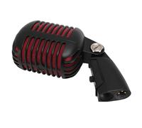 BONKZEBU Classic Retro Dynamic Vocal Microphone,Vintage Classic Appearance Vintage Retro Old School Microphone,Self Tensioning Rack,for KTV (Black)